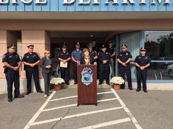 Senator Shaheen at the Merrimack Police Department